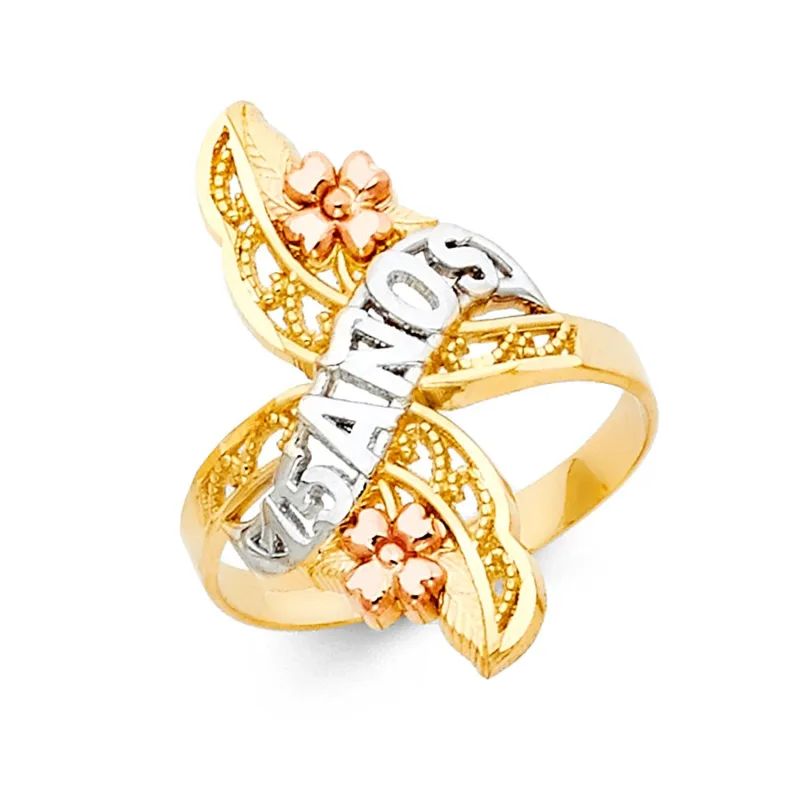 14K 3C 15 YRS RINGS (RG639)