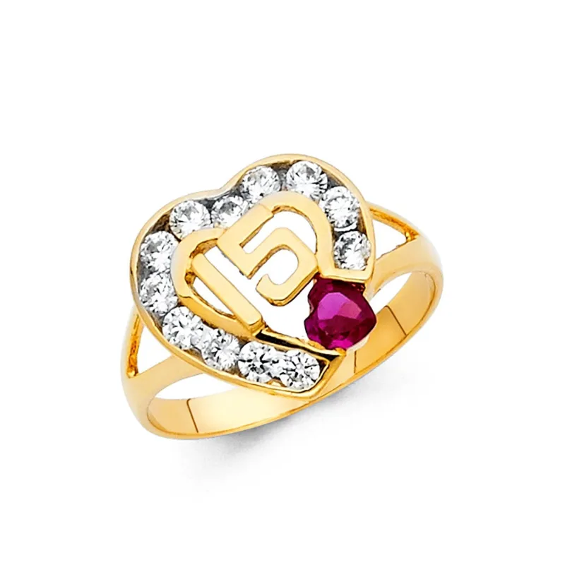 14K 15 YRS CZ RINGS (RG670)