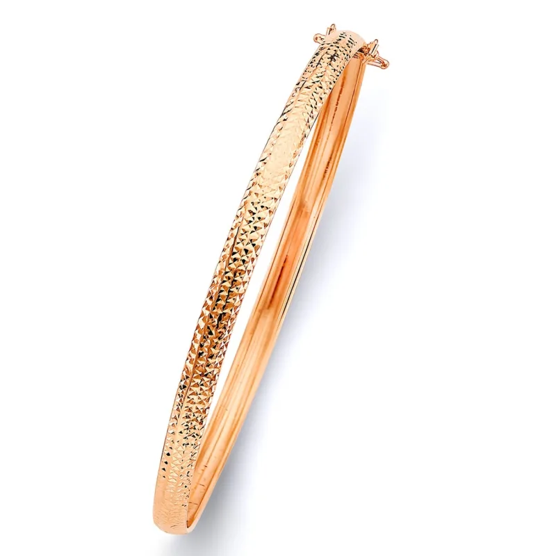 14K Pink 5mm Crystal D.C. Flexible Bangle - 7