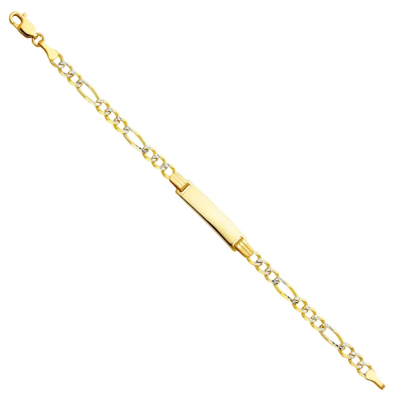 14K 100 FIG 3+1 WP BABY ID BRACELET