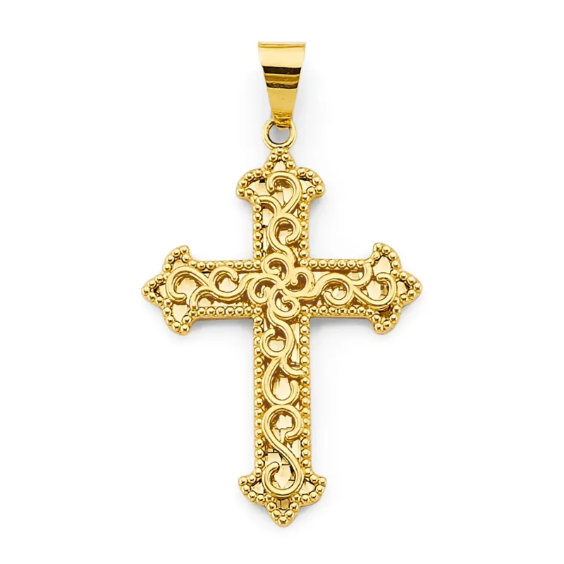 14KY Fancy Cross Pendant