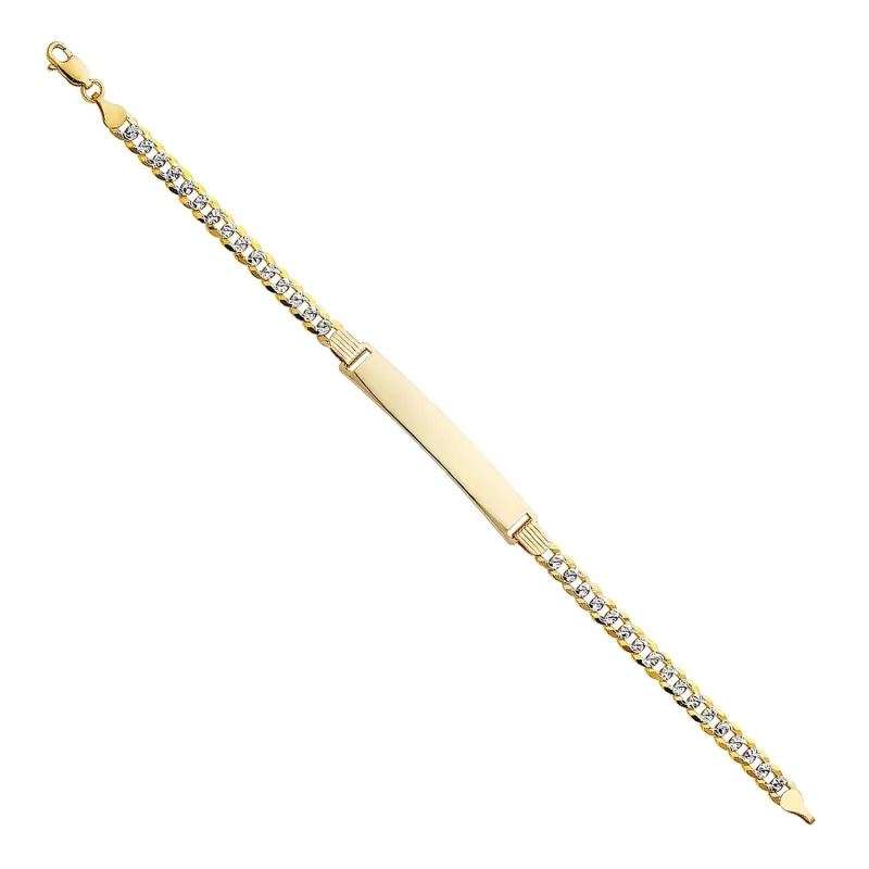 14K 120 CUBAN WP ID BRACELET