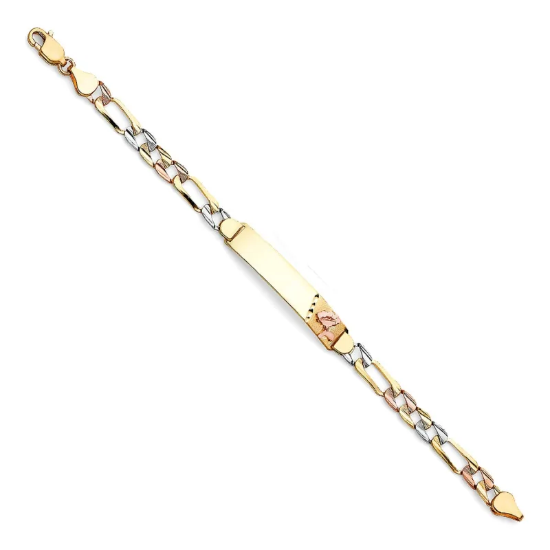 14K 3C DC FIG LINK FLOWER ID BRACE