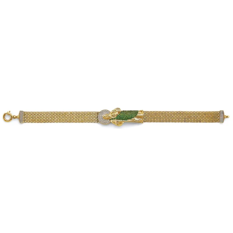 14K 2T Bismark CZ St. Jude ID Bracelet