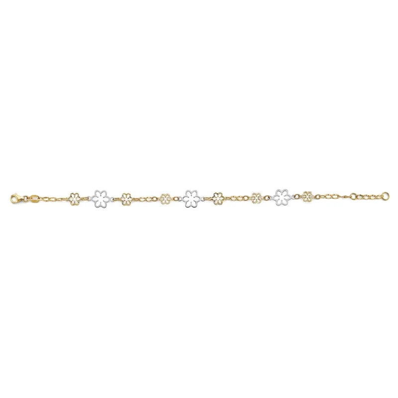 14K 2T Flower Bracelet