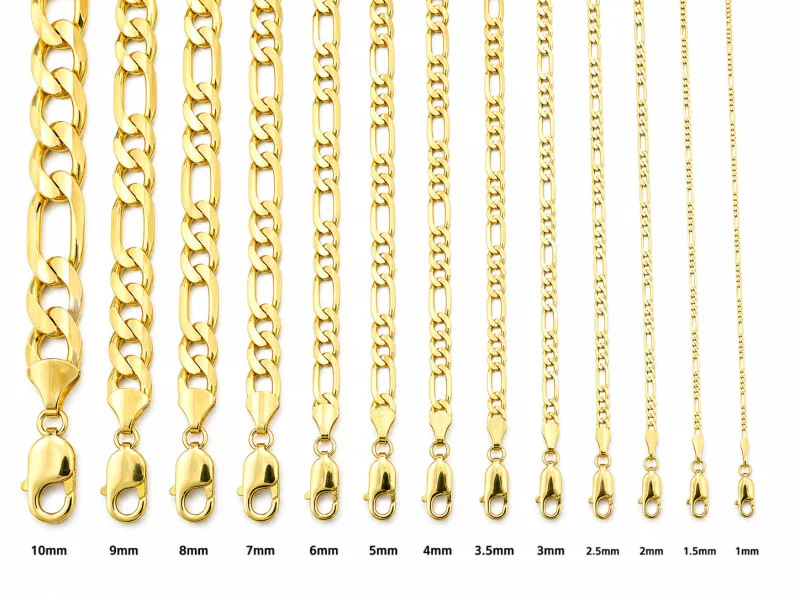 14KT Gold Bracelet Hollow Figaro 4mm