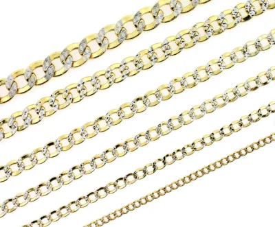 14KT Gold Bracelet Solid Curb Pave 7mm