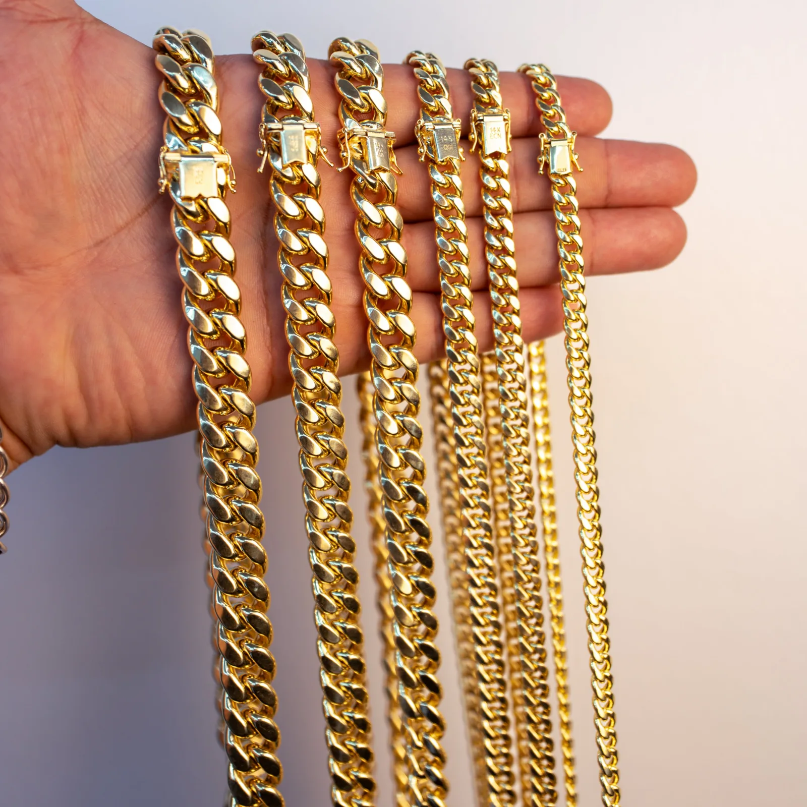 14KT Gold Bracelet Hollow Puffy Miami Cuban with Plain Lobster Clasp 3.5mm
