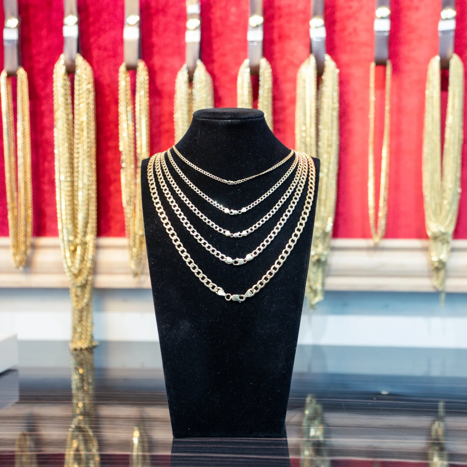 14KT Gold Chain Hollow Curb 3.5mm