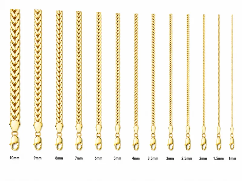 14KT Gold Chain Hollow Flat Franco 2mm