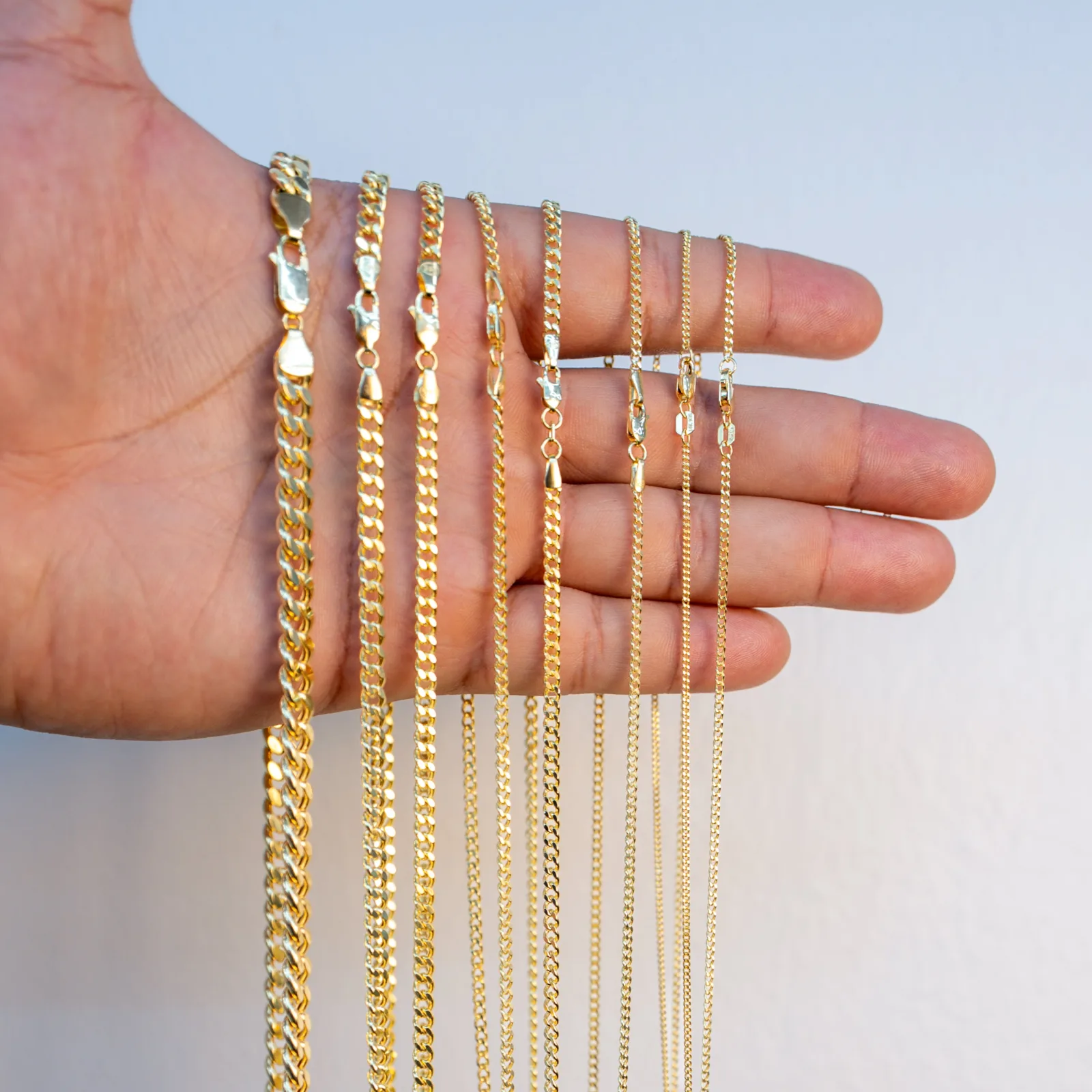 14KT Gold Chain Solid Box Franco 1.5mm