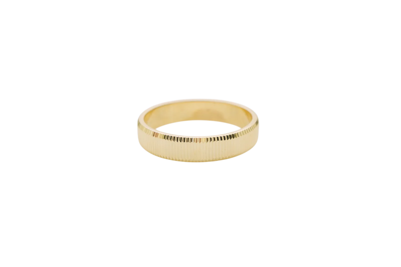 14KT Gold Ring Unisex Solid Currency Edge Band 5mm