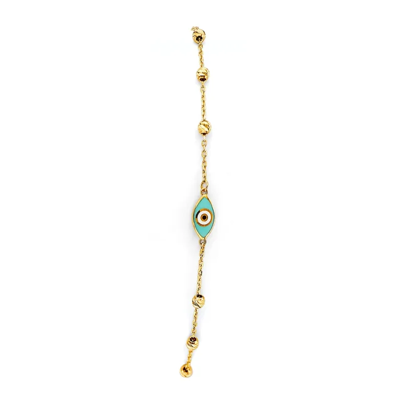 14KY Evil Eye Friendship Bracelet